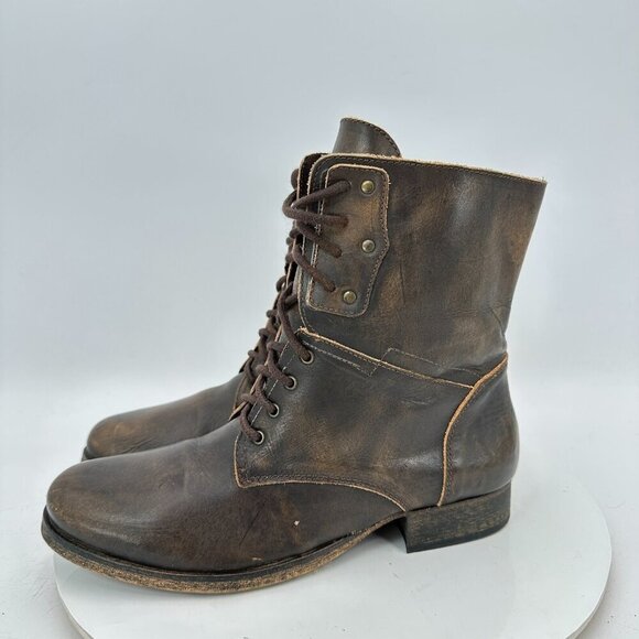 Scarpe Diem Women Size EU 39 US 9 Dark Brown Leather Lace Up Combat Boot - Picture 1 of 14